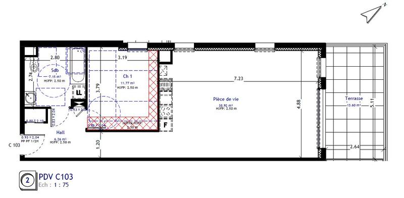 Appartement - 63 m² - 2 pièces