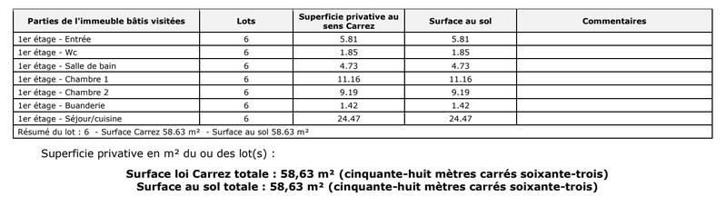 Appartement - 59 m² - 3 pièces