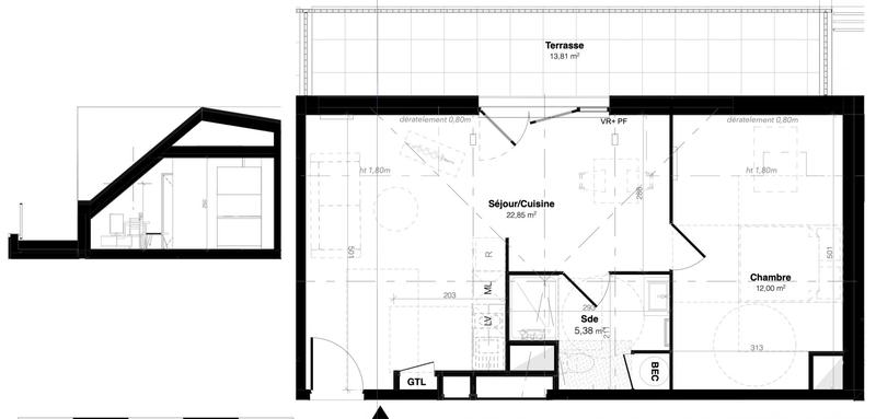 Appartement - 40 m² - 2 pièces