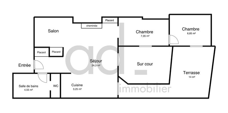 Appartement - 51 m² - 3 pièces