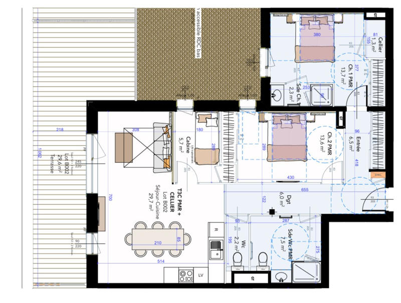 Appartement - 89 m² - 3 pièces