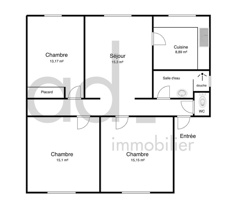 Appartement - 82 m² - 4 pièces