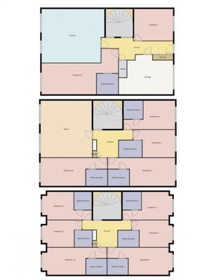 Chambre - 27 m² - 14 pièces