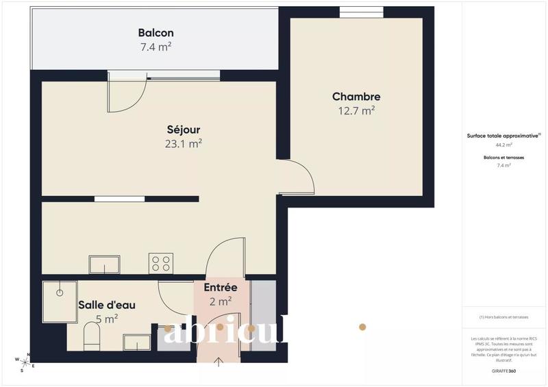 Appartement - 45 m² - 2 pièces