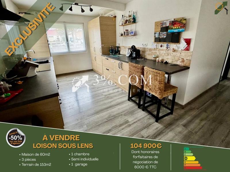 Maison - 60 m² - 3 pièces