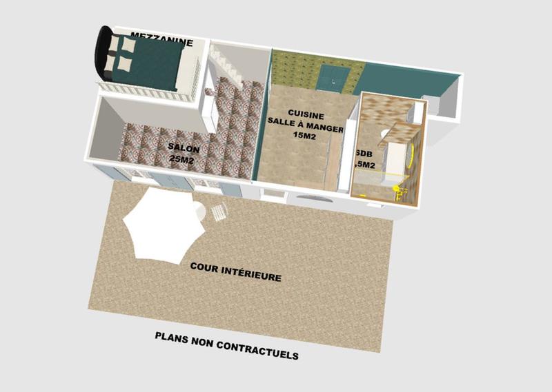 Appartement - 50 m² - 2 pièces