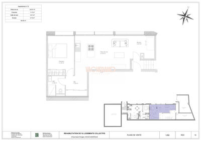 Appartement - 46 m² - 2 pièces