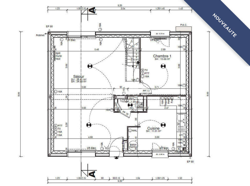 Maison - 92 m² - 5 pièces