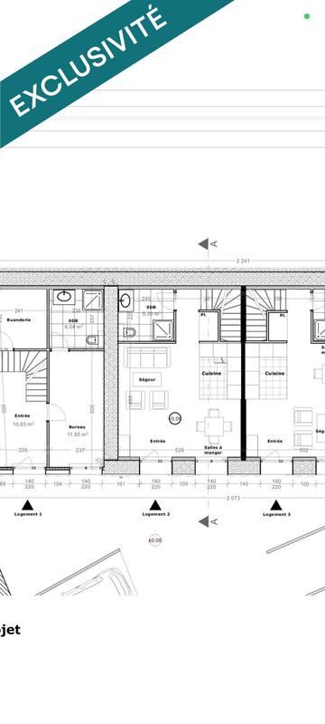 Appartement - 75 m² - 3 pièces