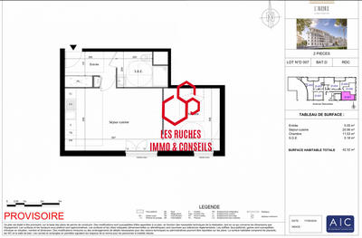Appartement - 42 m² - 2 pièces