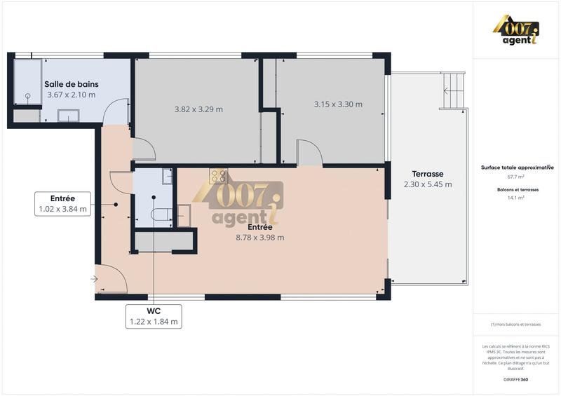 Appartement - 69 m² - 3 pièces