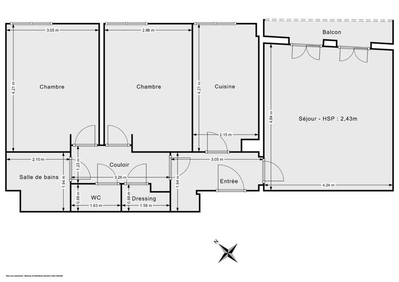 Appartement - 66 m² - 3 pièces