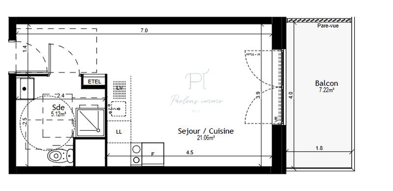 Appartement - 26 m² - 1 pièce