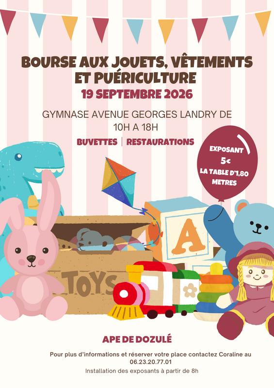 Bourse aux jouets, vêtements enfants et puériculture