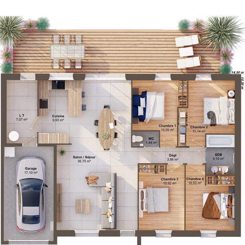 Maison - 106 m² - 6 pièces