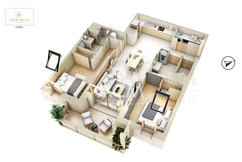 Appartement - 69 m² - 3 pièces