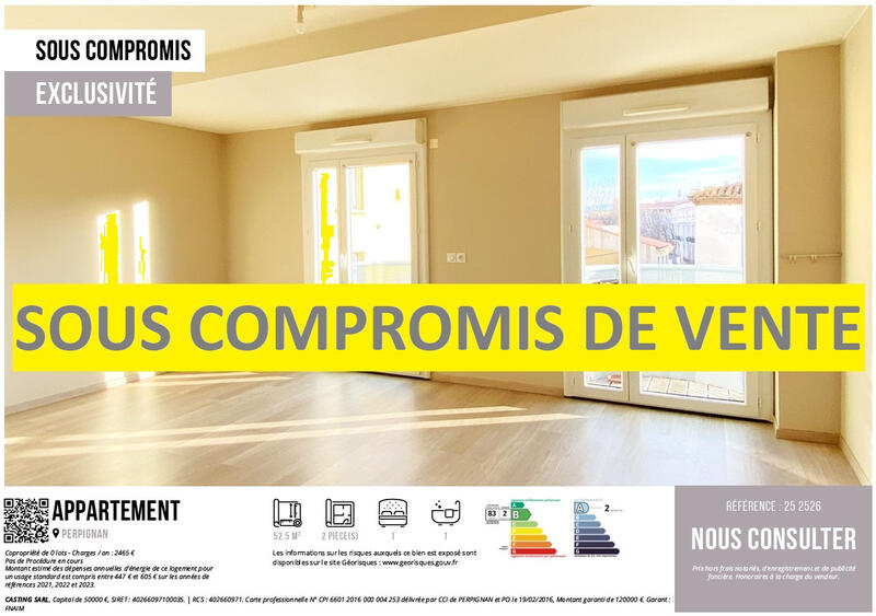 Appartement - 52 m² - 2 pièces