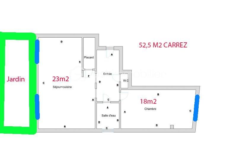 Appartement - 52 m² - 2 pièces