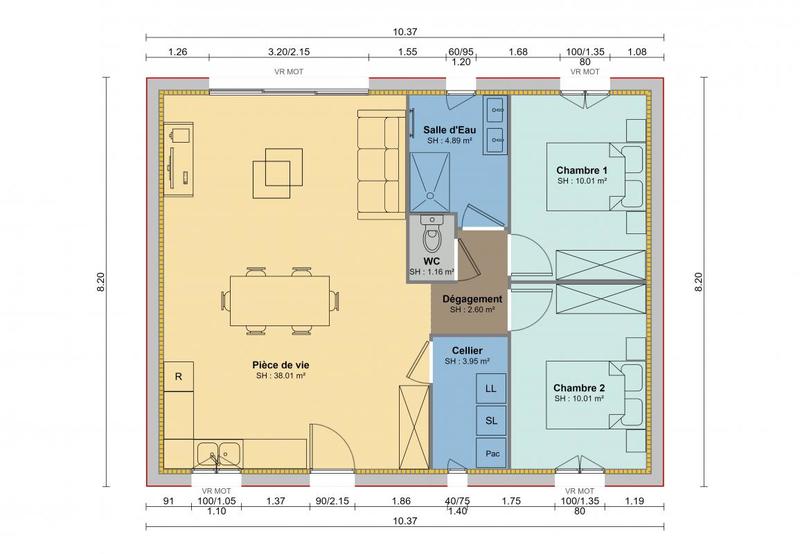 Maison - 70 m² - 4 pièces