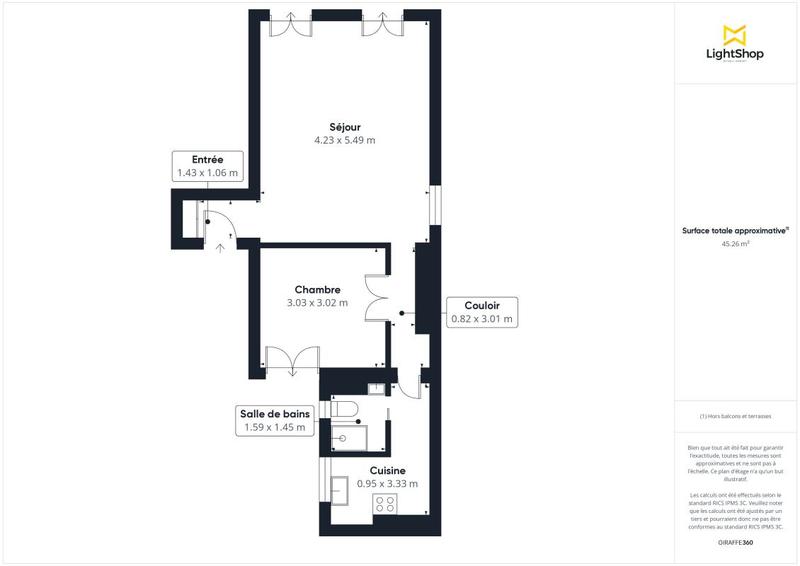 Appartement - 46 m² - 2 pièces