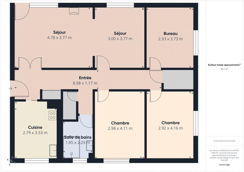 Appartement - 95 m² - 4 pièces