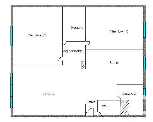 Appartement - 55 m² - 3 pièces