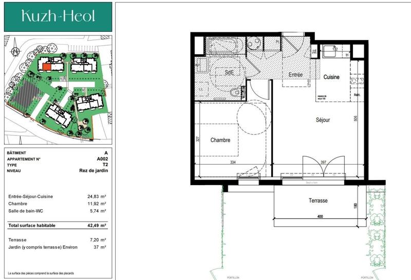 Appartement - 43 m² - 2 pièces