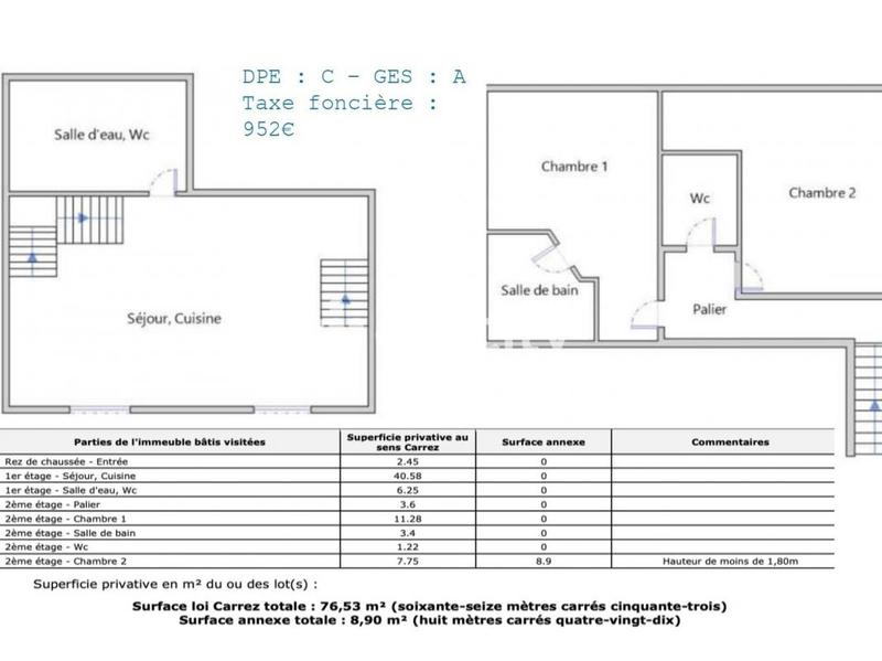 Appartement - 85 m² - 3 pièces