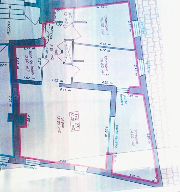 Appartement - 61 m² - 3 pièces