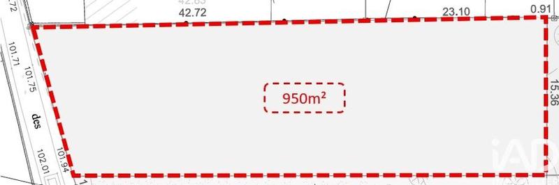 Terrain - 950 m²