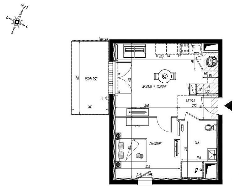 Appartement - 39 m² - 2 pièces