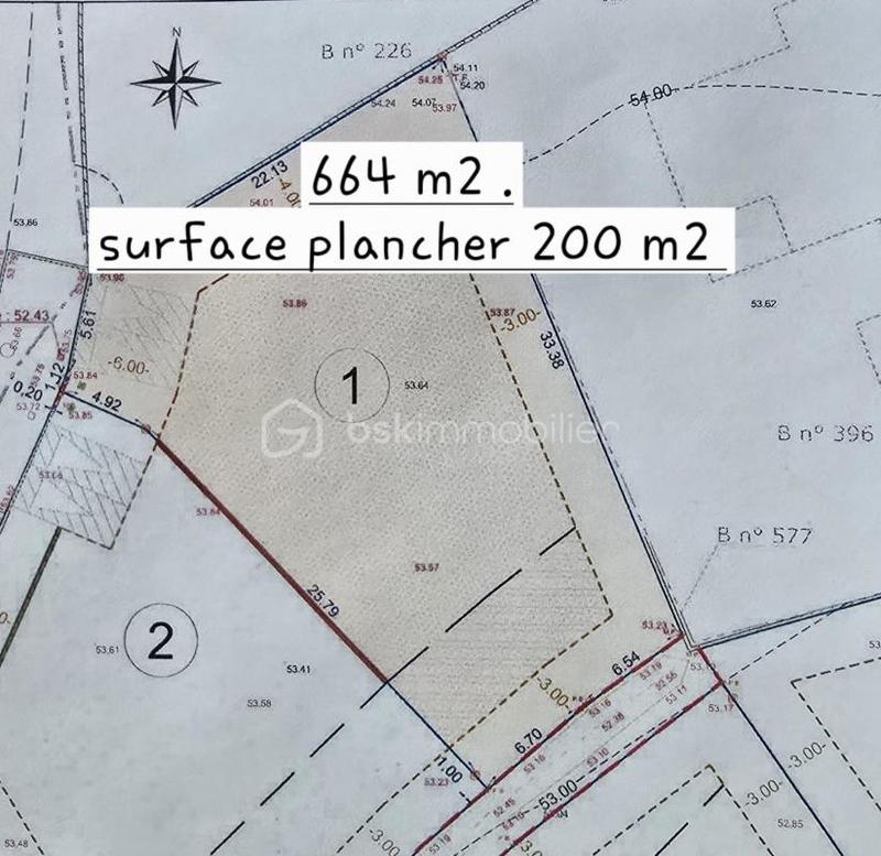 Terrain - 664 m²