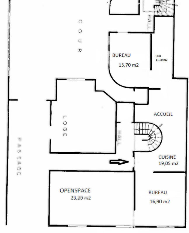 Bureau - 85 m² - 3 pièces