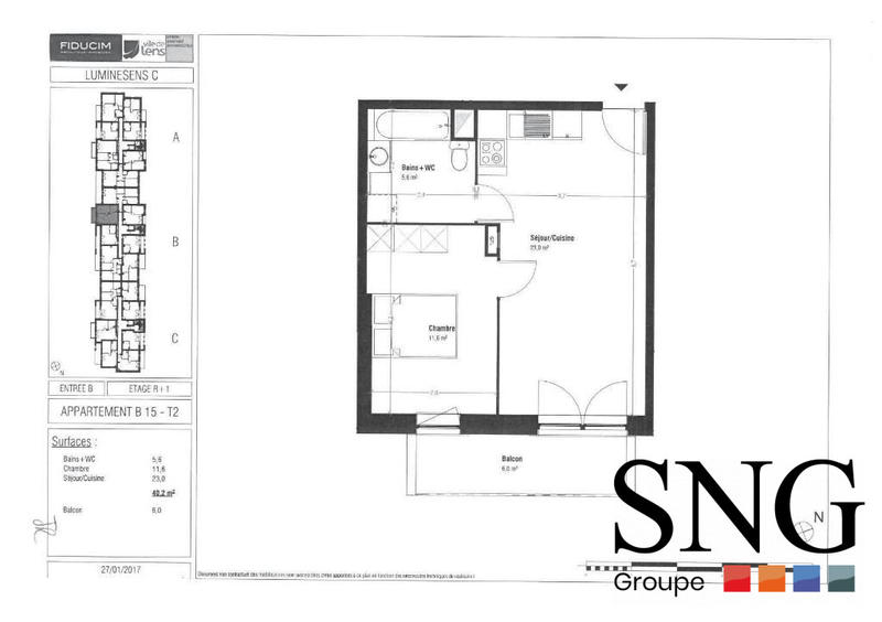 Appartement - 40 m² - 2 pièces