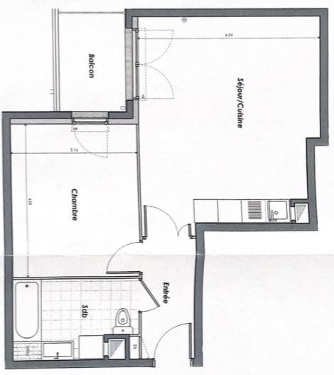 Appartement - 47 m² - 2 pièces