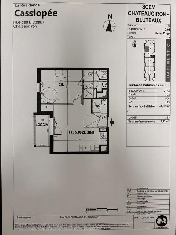 Appartement - 42 m² - 2 pièces