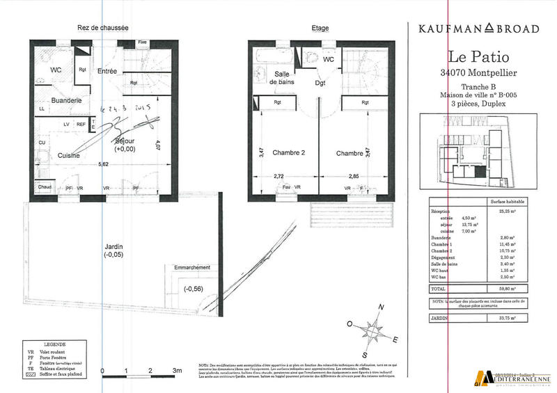 Maison - 59 m² - 3 pièces