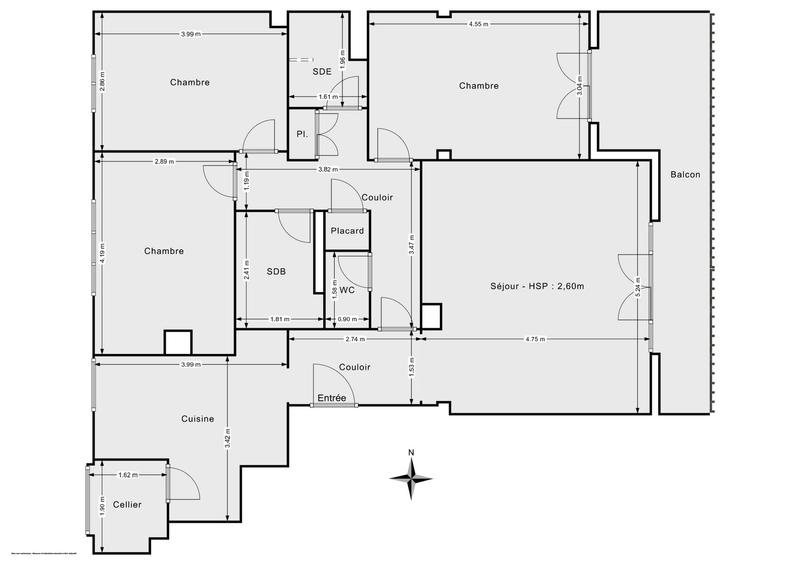 Appartement - 93 m² - 4 pièces