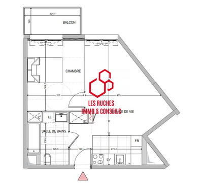 Appartement - 43 m² - 2 pièces