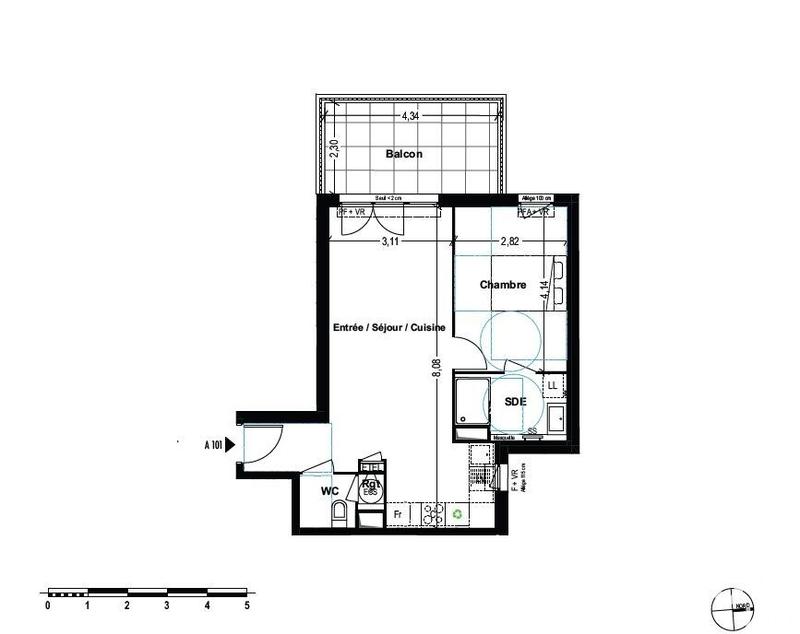 Appartement - 46 m² - 2 pièces