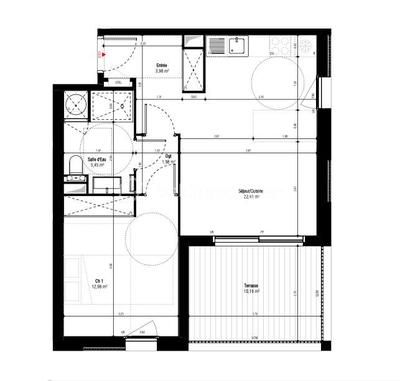 Appartement - 46 m² - 2 pièces