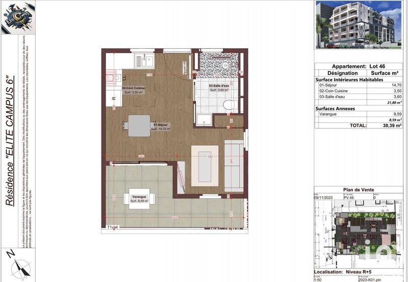 Appartement - 30 m² - 1 pièce