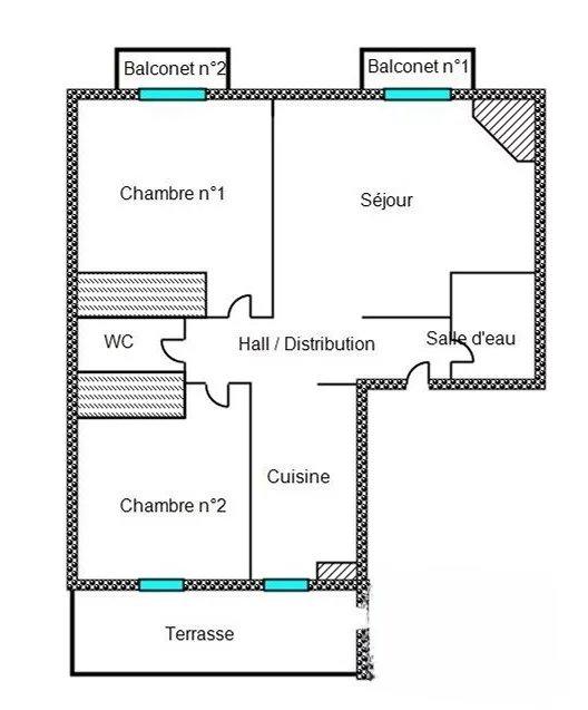 Appartement - 55 m² - 3 pièces