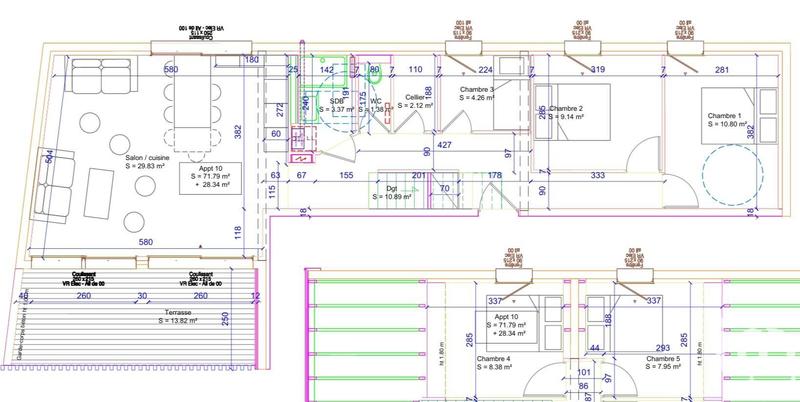 Appartement - 100 m² - 7 pièces