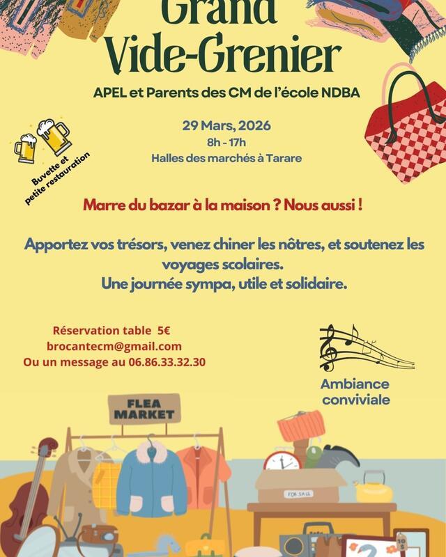 Vide grenier de l'école ndba