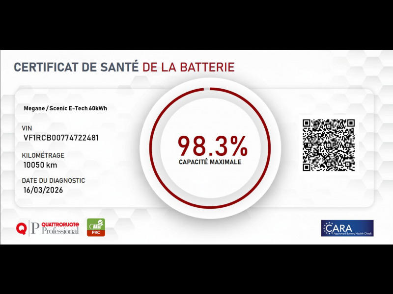 Renault Mégane E-Tech 220 ch autonomie confort Gsr2 Iconic