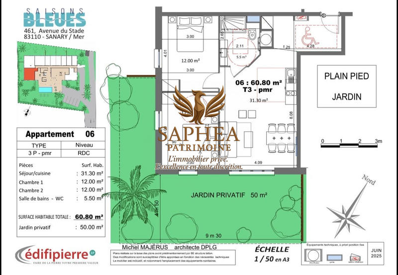 Appartement - 63 m² - 3 pièces