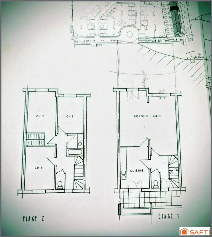 Maison de ville - 94 m² - 5 pièces