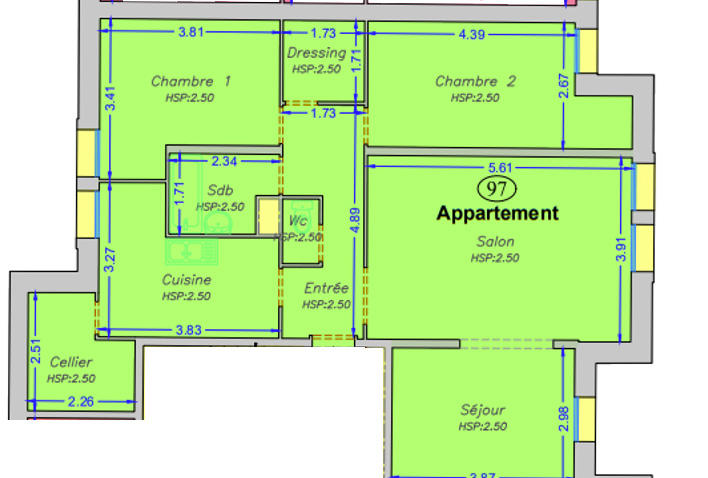 Appartement - 87 m² - 4 pièces