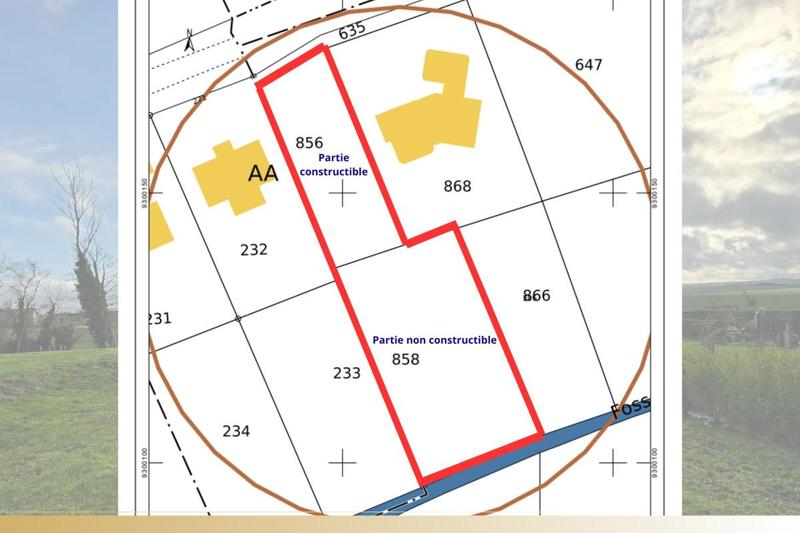 Terrain constructible - 1 662 m²